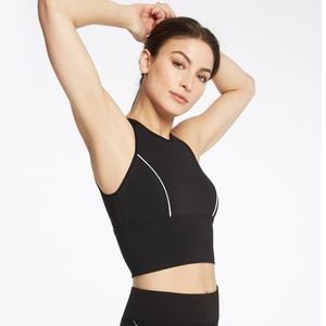 MICHI LINEAR CROP TOP - BLACK/WHITE